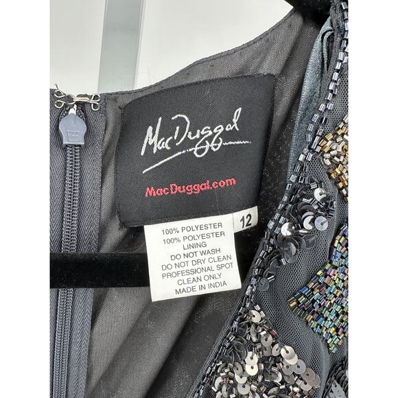 Mac Duggal Geo Embellished Midi Sheath Dress Size 12 Style 5472 - Picture 7 of 11